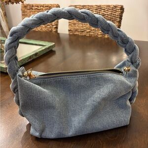 Braided Handle Denim Bag
